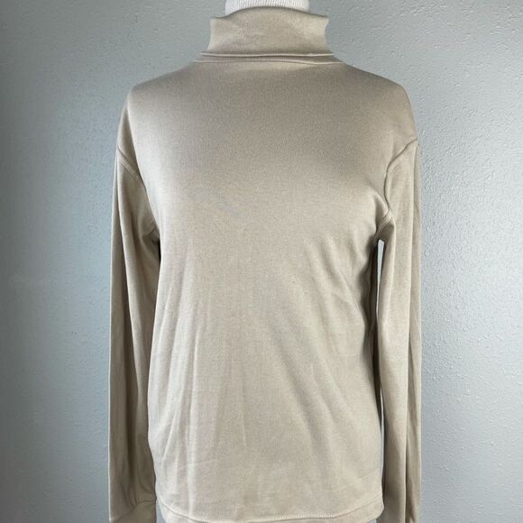 NWT Passports Tan Turtle Neck Size S - Picture 1 of 6